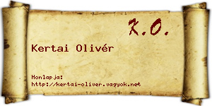 Kertai Olivér névjegykártya